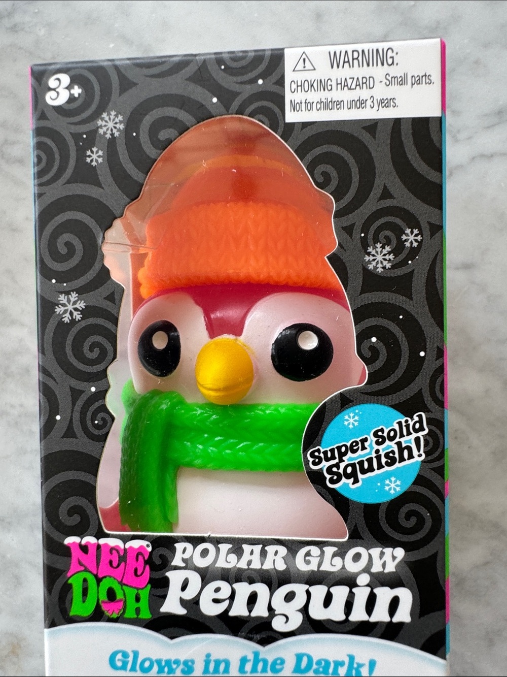 Polar Glow Penguin Squishy Toy - White, Pink, Orange, Green